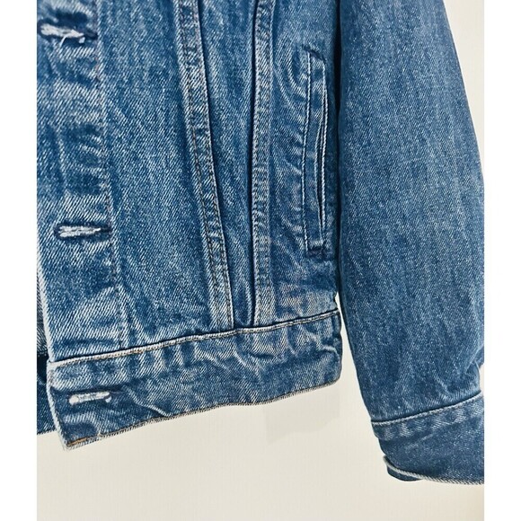 Vintage 80s GAP Pioneer Blue Denim Youth Sz 16 Womens XS Cotton Jean Jacket USA - Picture 4 of 5